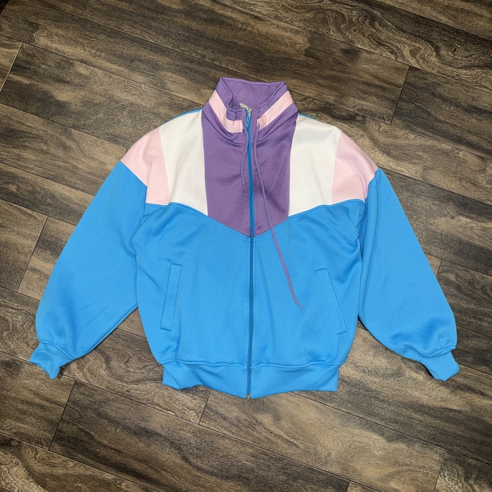 Vintage USA Olympics Full-Zip Fleece Color Block Jacket 80's Women's Size M